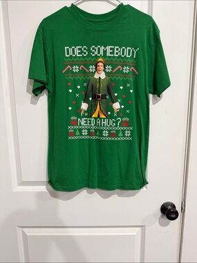 ELF Green Graphic Tee with Black Silhouette